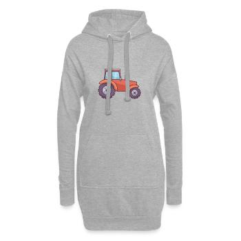 tracteur - Sweat-shirt à capuche long Femme - gris chiné - Devant