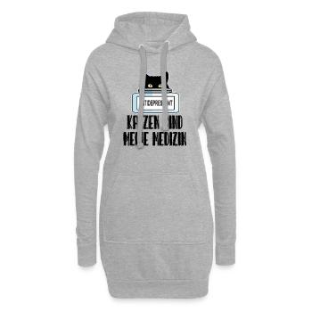 Les chats qui allaitent sont ma médecine - Sweat-shirt à capuche long Femme - gris chiné - Devant