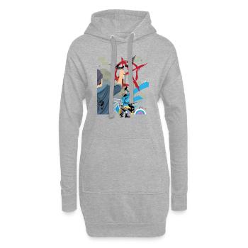 Anarchie Punk Graffiti - Hoodie-Kleid - Grau meliert - Vorne
