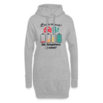 E-Auto Rekuperierst du schon Akku PKW Autofahrer - Hoodie-Kleid - Grau meliert - Vorne
