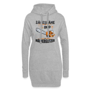 Sägespäne sind Männerglitzer Kettensäge Motorsäge - Hoodie-Kleid - Grau meliert - Vorne