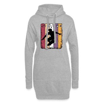 Skate Retro Vintage Skater Skateboarding Geschenk - Hoodie-Kleid - Grau meliert - Vorne