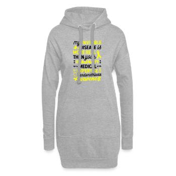 Ma maladie invisible, sensibilisation à l’endométriose - Sweat-shirt à capuche long Femme - gris chiné - Devant