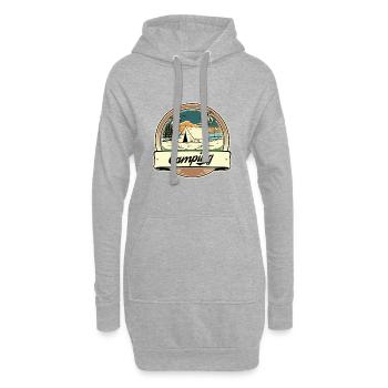 Zelt Wohnmobil Camping Wohnwagen Urlaub Campen - Sweat-shirt à capuche long Femme - gris chiné - Devant
