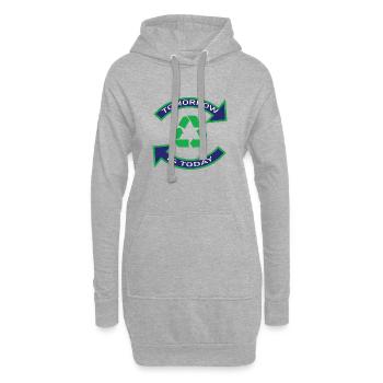 Nachhaltigkeit - Hoodie-Kleid - Grau meliert - Vorne