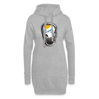 Klettern in den Bergen - Hoodie-Kleid - Grau meliert - Vorne