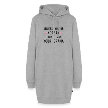 Wenn Sie nicht gerade Korean Ich möchte nicht Ihr - Hoodie-Kleid - Grau meliert - Vorne