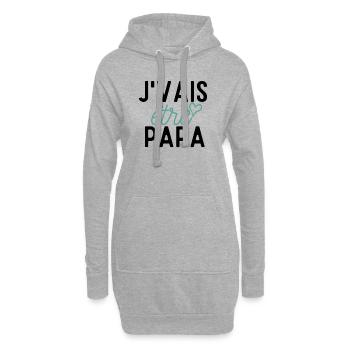 J'VAIS ETRE PAPA idée cadeau humour citation - Sweat-shirt à capuche long Femme - gris chiné - Devant
