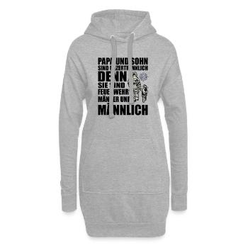 Feuerwehr Papa - Hoodie-Kleid - Grau meliert - Vorne