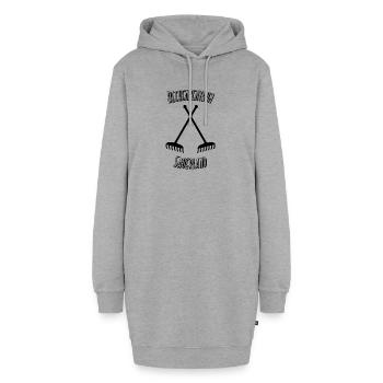 Rechenzentrum Sauerland Gartenarbeit Gras Spaß - Hoodie-Kleid - Grau meliert - Vorne