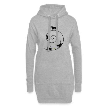Katze Katzen Kater Kitten Cat - Hoodie-Kleid - Grau meliert - Vorne