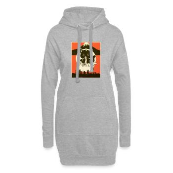 Vintage Ramen Katze japanische Geschenk Kawaii - Hoodie-Kleid - Grau meliert - Vorne