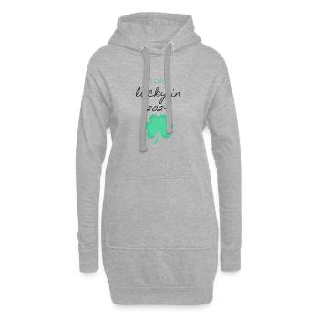 Born lucky in 2024! - Hoodie-Kleid - Grau meliert - Vorne