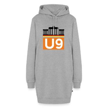 Berliner U-Bahn - Hoodie-Kleid - Grau meliert - Vorne
