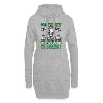 Gartenarbeit - Hoodie-Kleid - Grau meliert - Vorne