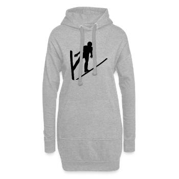 Skispringen Skifliegen Skispringer Ski fahren Wint - Sweat-shirt à capuche long Femme - gris chiné - Devant
