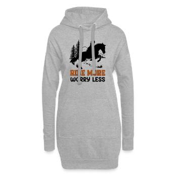 Amoureux du cheval, cheval horse. Love Horses - Sweat-shirt à capuche long Femme - gris chiné - Devant