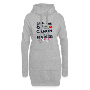 désolé cette fille canon va se marier cadeau Evjf - Sweat-shirt à capuche long Femme - gris chiné - Devant