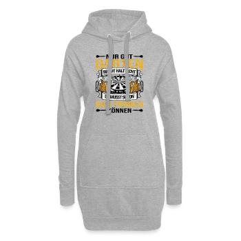 Nur gut darten reicht nicht du musst Bier trinken - Hoodie-Kleid - Grau meliert - Vorne