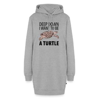 Tortues - Sweat-shirt à capuche long Femme - gris chiné - Devant