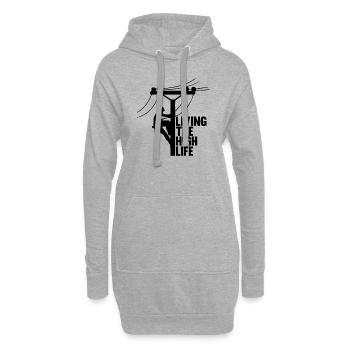 La vie - Sweat-shirt à capuche long Femme - gris chiné - Devant