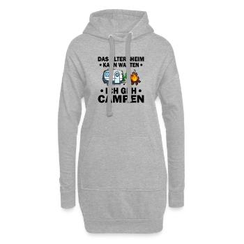 Camper und Rentner - Hoodie-Kleid - Grau meliert - Vorne