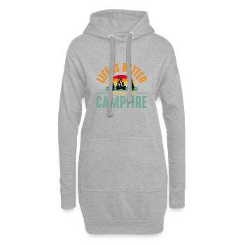 Camping Zelten Natur Freiheit Urlaub Ferien - Hoodie-Kleid - Grau meliert - Vorne