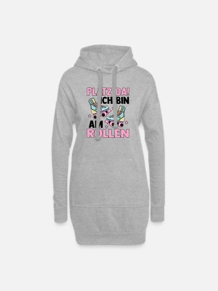 Rollschuhe - Hoodie-Kleid - Grau meliert