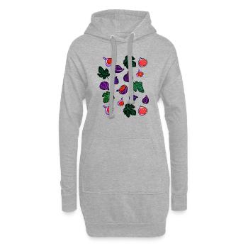 Motif des fruits des figues1 - Sweat-shirt à capuche long Femme - gris chiné - Devant