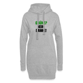 Grün? Nein Danke! Anti Grüne Anti Bearbock - Hoodie-Kleid - Grau meliert - Vorne