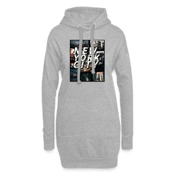 New York City GTA Design - Sweat-shirt à capuche long Femme - gris chiné - Devant