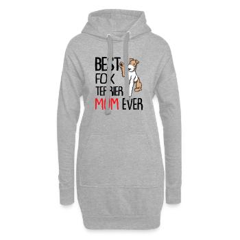 Foxterrier - Hoodie-Kleid - Grau meliert - Vorne