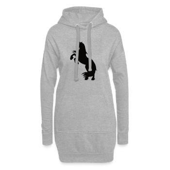 steigendes Friesen Pferd - Hoodie-Kleid - Grau meliert - Vorne