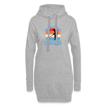 Hockey hockey joueur de hockey papa - Sweat-shirt à capuche long Femme - gris chiné - Devant