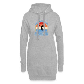 Badminton papa plume ball - Sweat-shirt à capuche long Femme - gris chiné - Devant
