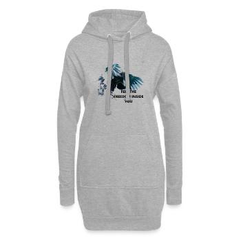 SENTEZ LA LIBERTÉ À L’INTÉRIEUR DE VOUS - Sweat-shirt à capuche long Femme - gris chiné - Devant