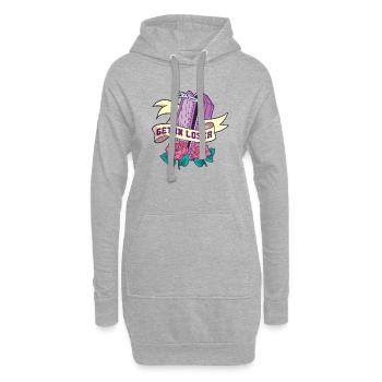 Get In Loser Coffin Kawaii Pastel Goth Aesthetic H - Hoodie Dress - heather grey - Front