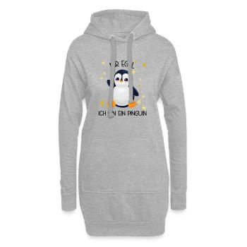 Mir egal ich bin ein Pinguin - Hoodie-Kleid - Grau meliert - Vorne