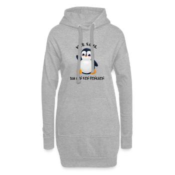Mir egal ich bin ein Pinguin - Hoodie-Kleid - Grau meliert - Vorne