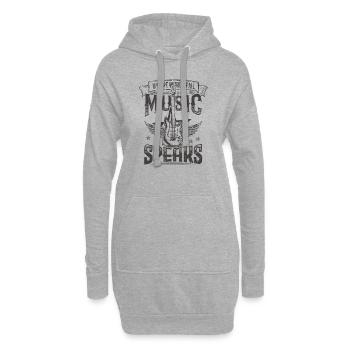 Music Speaks Hard Rock Music Rocker Band Gitarre - Hoodie-Kleid - Grau meliert - Vorne