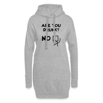 Lustiges Party Shirt für Erwachsene - Hoodie-Kleid - Grau meliert - Vorne