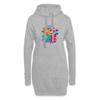 Football - Sweat-shirt à capuche long Femme - gris chiné - Devant