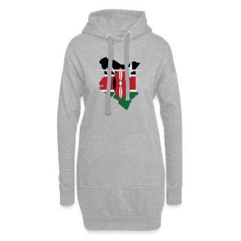 Kenya Battements de coeur Drapeau Kenya - Sweat-shirt à capuche long Femme - gris chiné - Devant