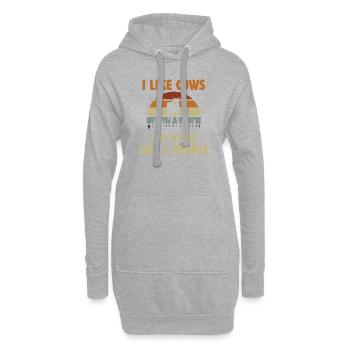 Kuh Kühe Bauernhof Landwirtschaft Geschenk - Hoodie-Kleid - Grau meliert - Vorne