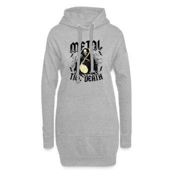 Metal Till Death Groupe de heavy metal Death Metal - Sweat-shirt à capuche long Femme - gris chiné - Devant
