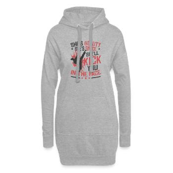 Karaté fille aime le karaté - Sweat-shirt à capuche long Femme - gris chiné - Devant
