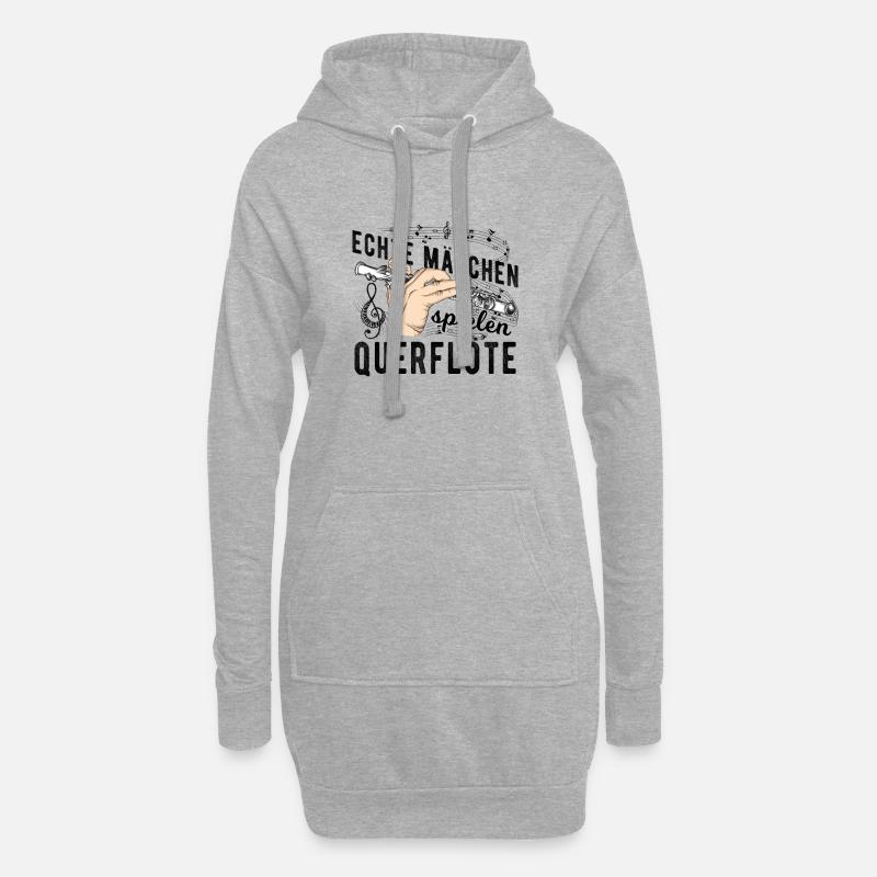 Querflöte - Hoodie-Kleid - Grau meliert