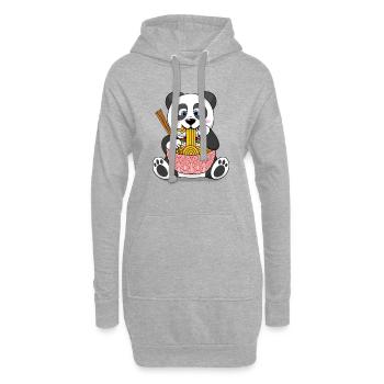 Ramen Nudeln essen Kawaii Panda Anime - Hoodie-Kleid - Grau meliert - Vorne