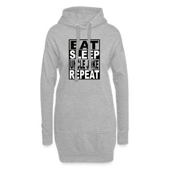 Eat Sleep Uncle Joke Repeat - Hoodie-Kleid - Grau meliert - Vorne