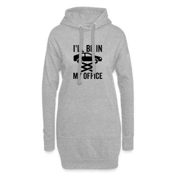 Je serai dans mon garage de voiture de bureau - Sweat-shirt à capuche long Femme - gris chiné - Devant